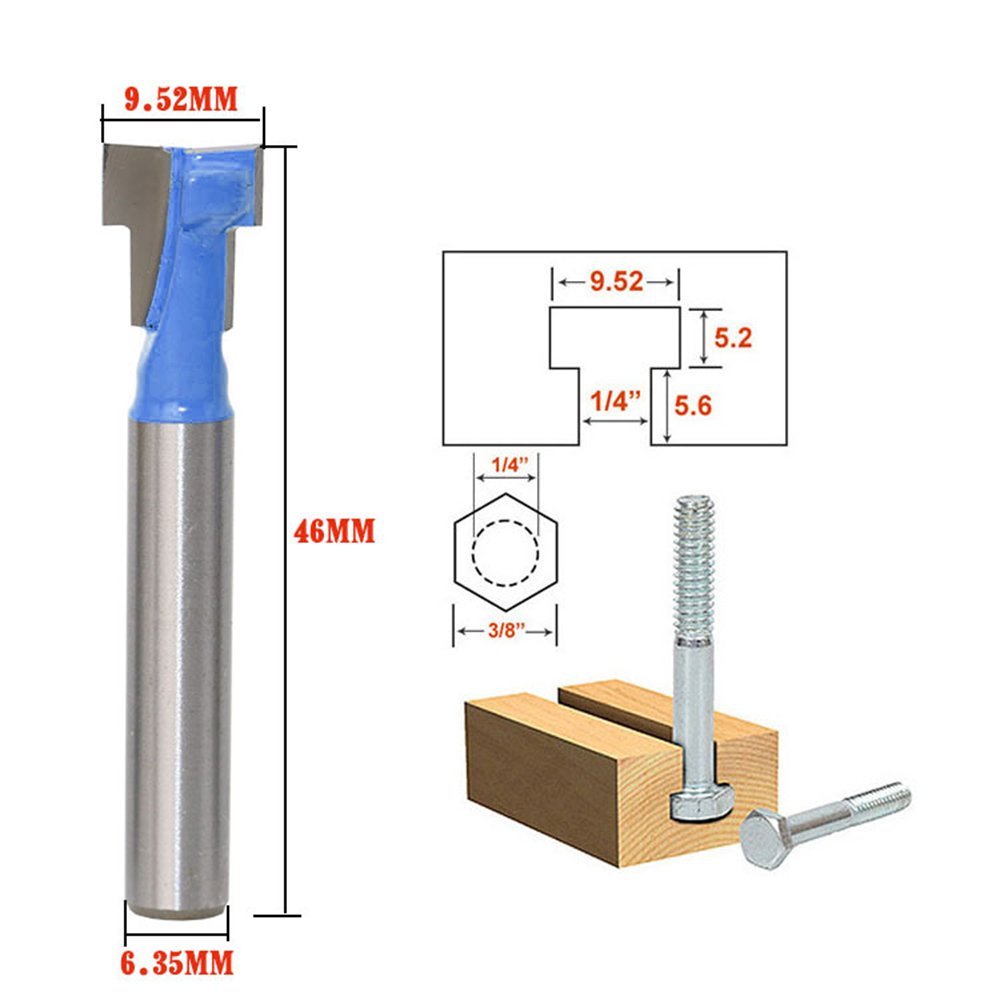Power Tools For Woodworking - A11I 1/4 بوصة عرقوب T-فتحة القاطع
