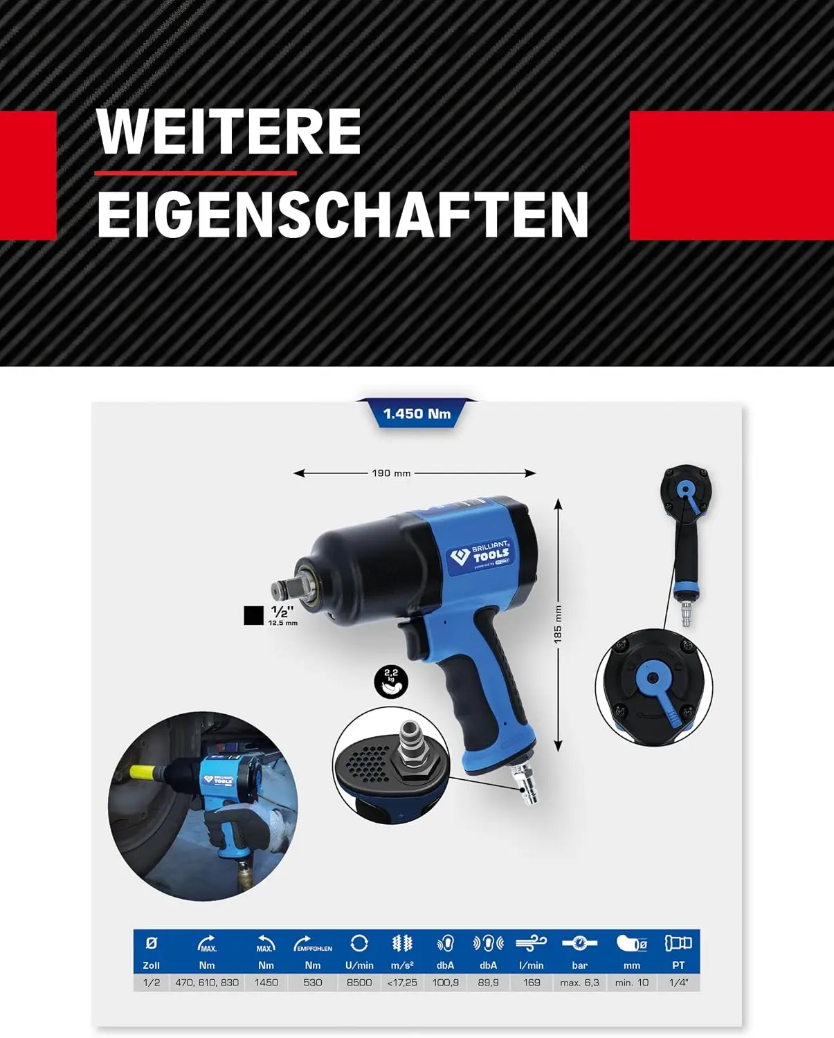 مفتاح ربط هوائي BT160100 مقاس  - مراجعة Power Tools Pneumatic وسعره