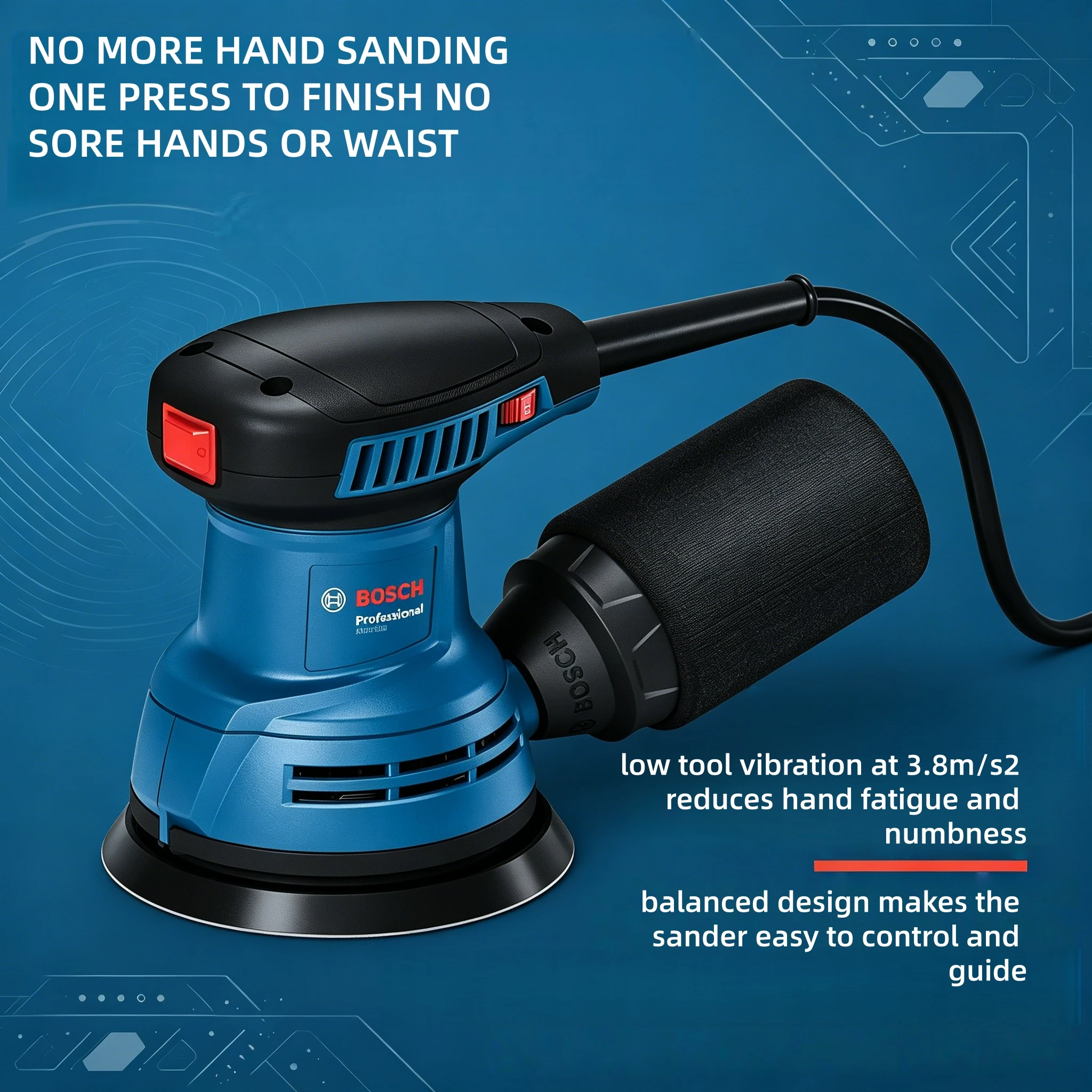 جلاخة مدارية كهربائية من بوش،  - مراجعة Power Tools Wood وسعره