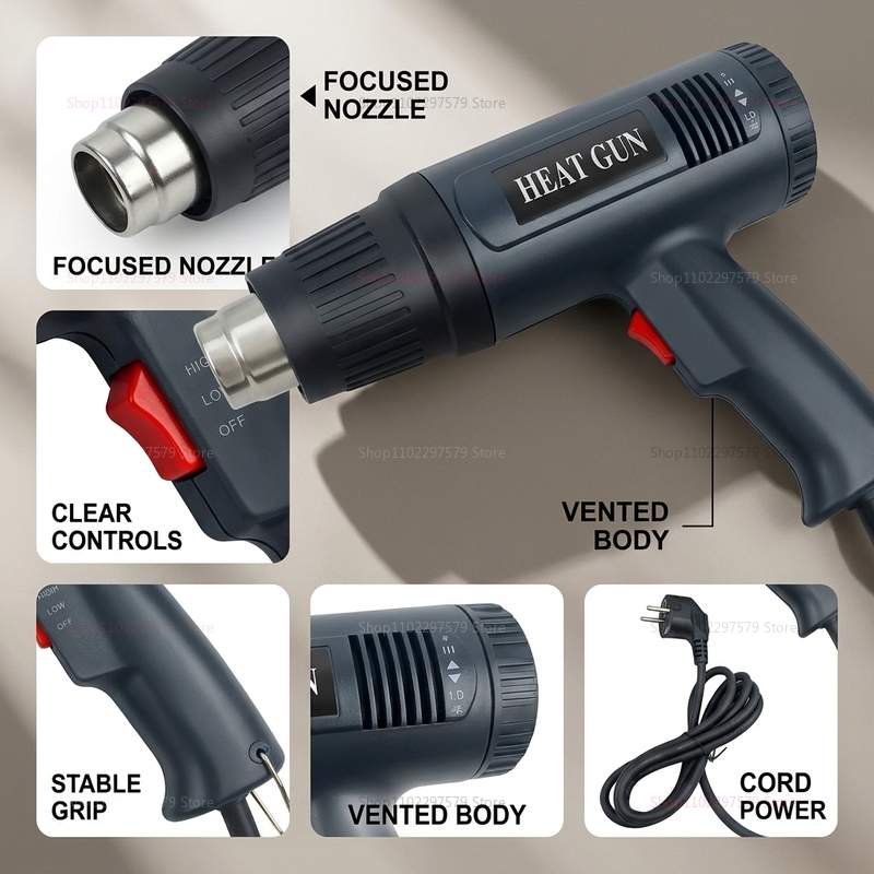 مسدس هواء ساخن 220 فولت، مسدس  - مراجعة Heat Gun Variable وسعره