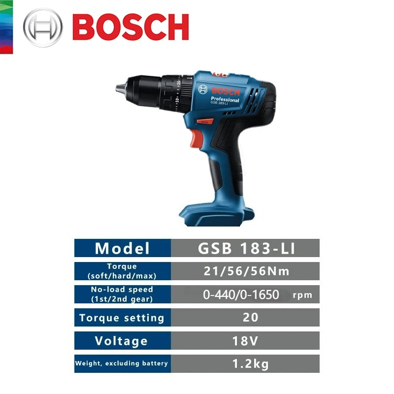 مثقاب بوش الكهربائي GSB183-LI، - مراجعة Power Tools Wood وسعره