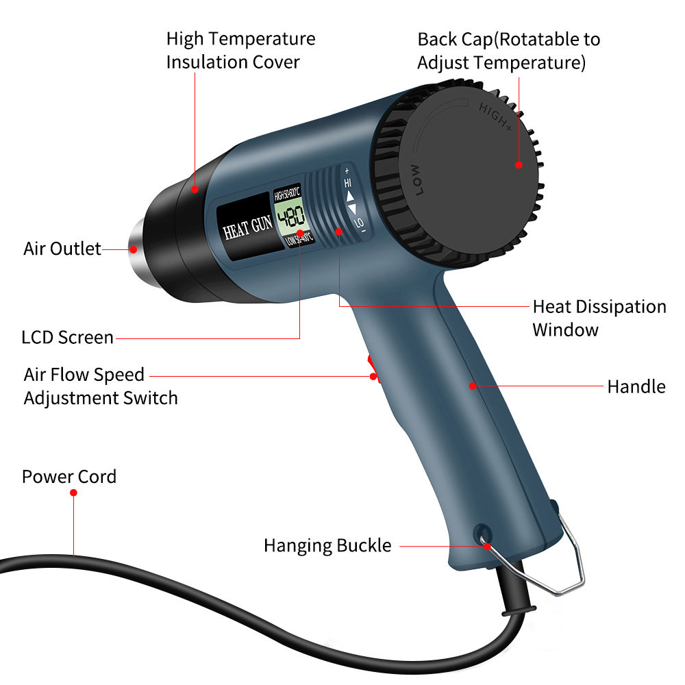 مسدس حراري بقوة 2000 واط مع تس - مراجعة Heat Gun Variable وسعره